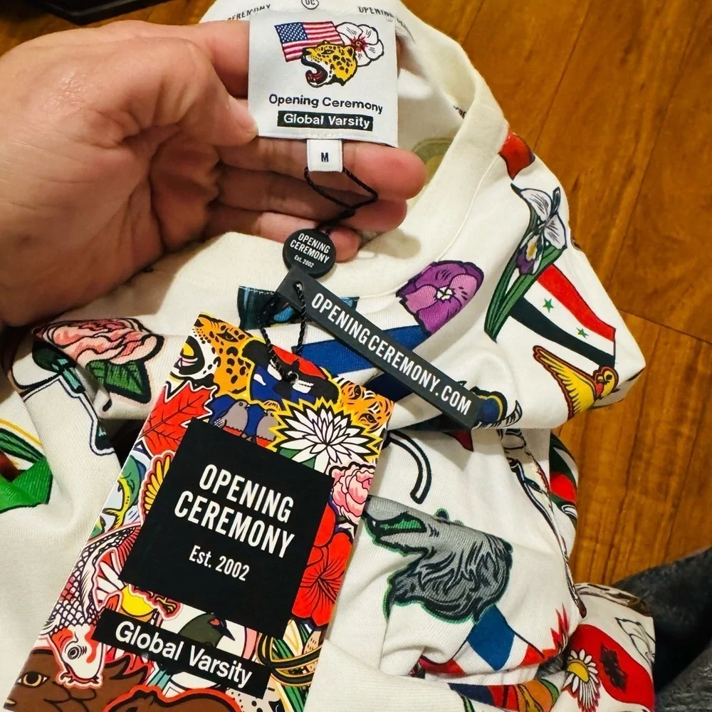 NWT opening ceremony global varsity men tshir